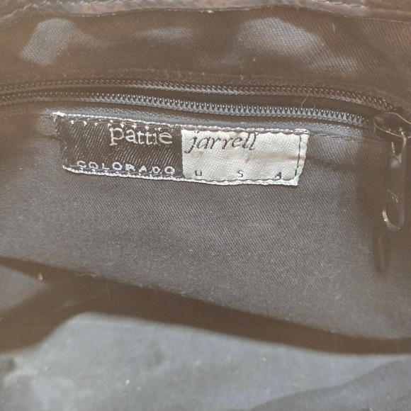 Vintage Pattie Jarrell Colorado USA Black Leather Mini Backpack Drawstring Bag